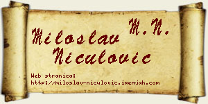 Miloslav Niculović vizit kartica
